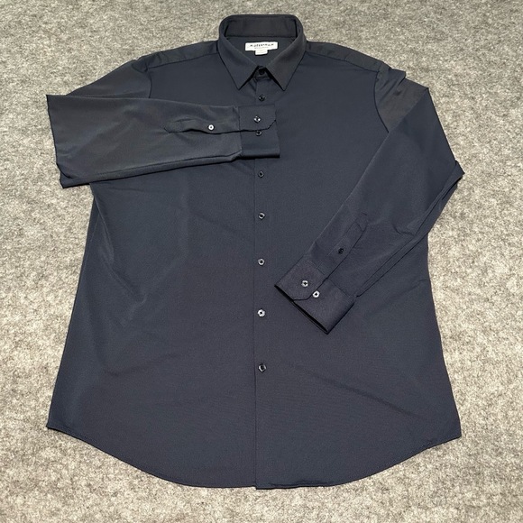 Mizzen Main Shirt Mens XXL 2XL‎ Blue Woolworth Trim Fit Preppy Tech Performance - Picture 1 of 9